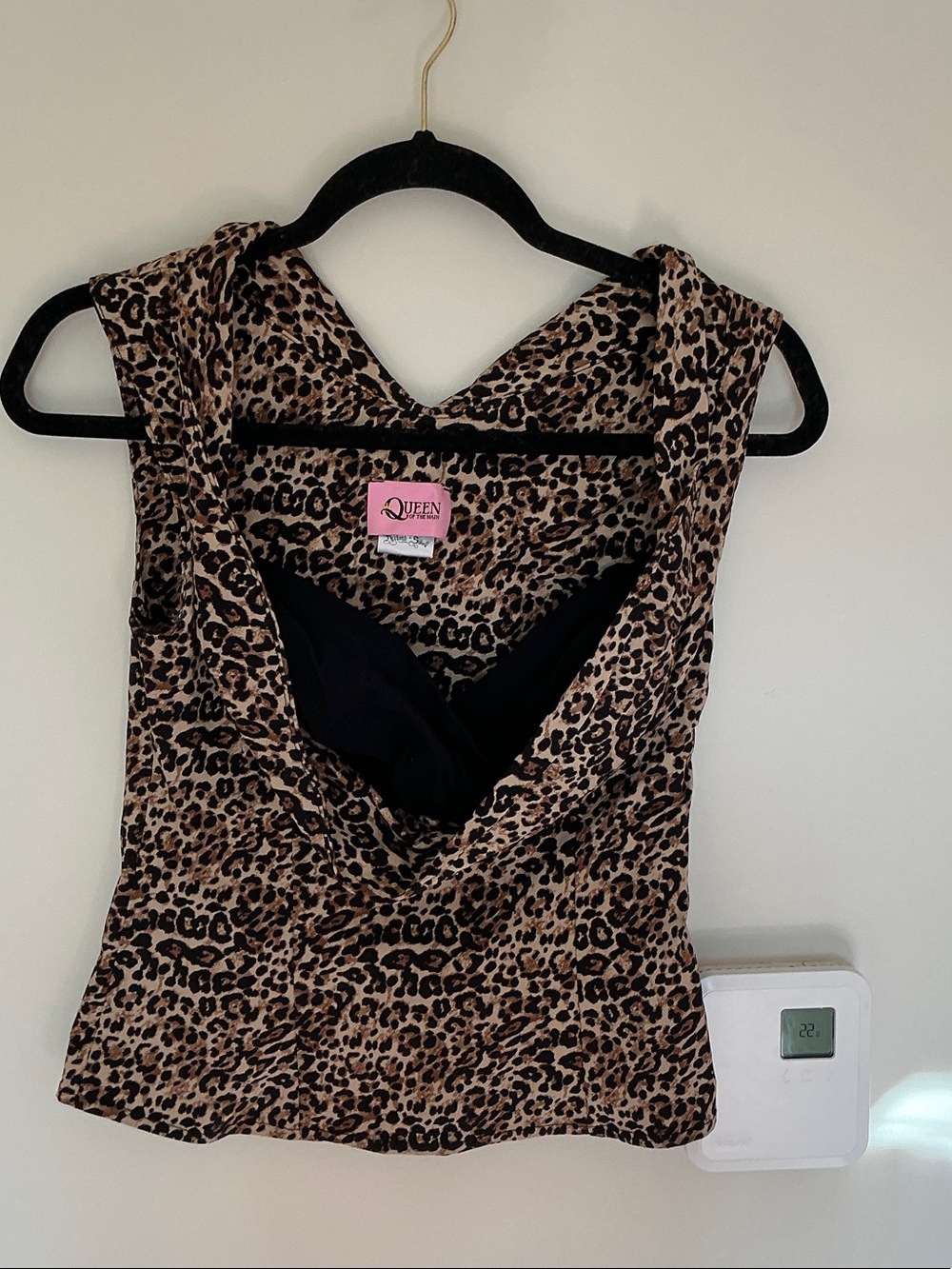 Leopard Print V-Neck Camisole in Brown and Black Medium